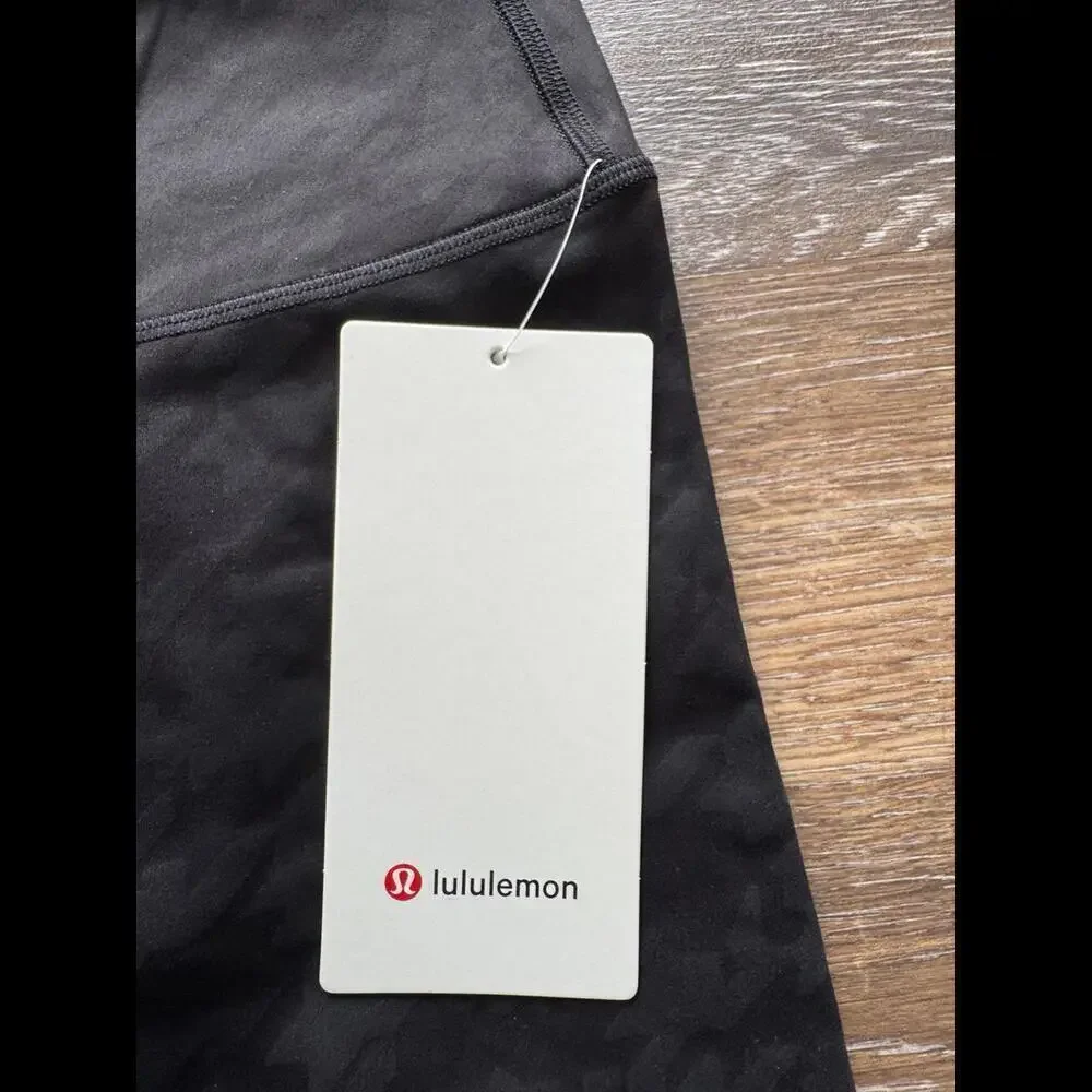 Lululemon Wunder Train High Rise 25” Houndstooth Haze Emboss Black Size 2 NWT